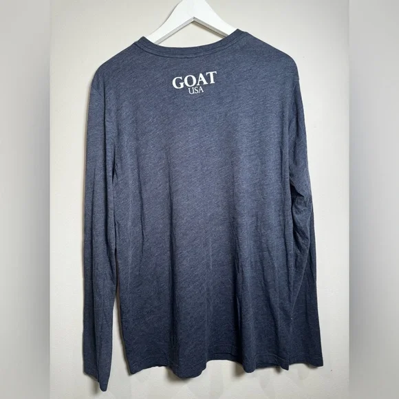 GOAT USA Long Sleeve Tee – Heather Navy (Men’s Large) - Picture 3 of 5
